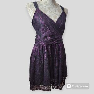 Donna Karan New York Chelsea Black and Berry Fairy Lace Tunic/Mini size 6